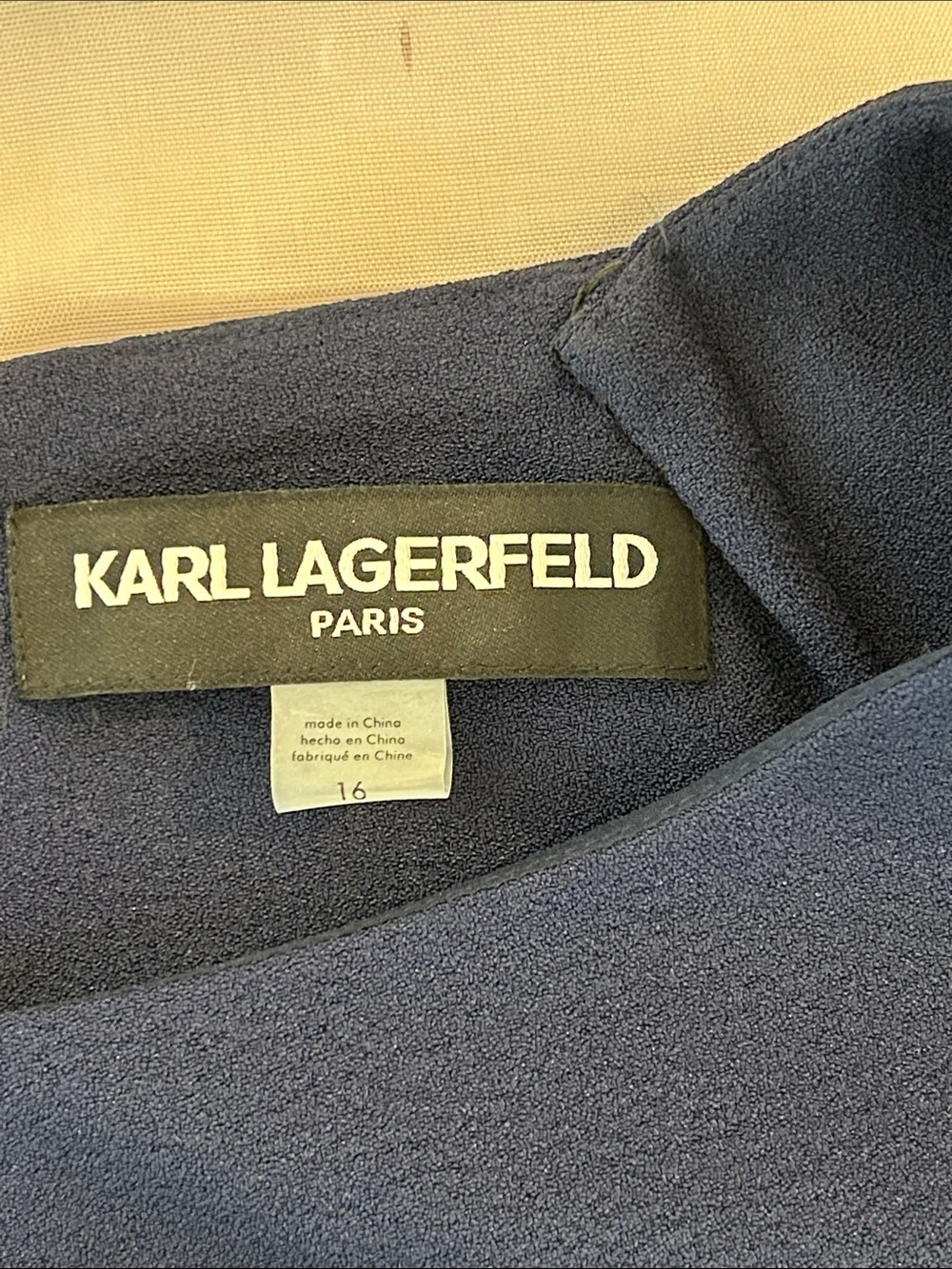 Karl Lagerfeld Navy Midi Dress with Ruffle Sleeves - Picture 8 of 13